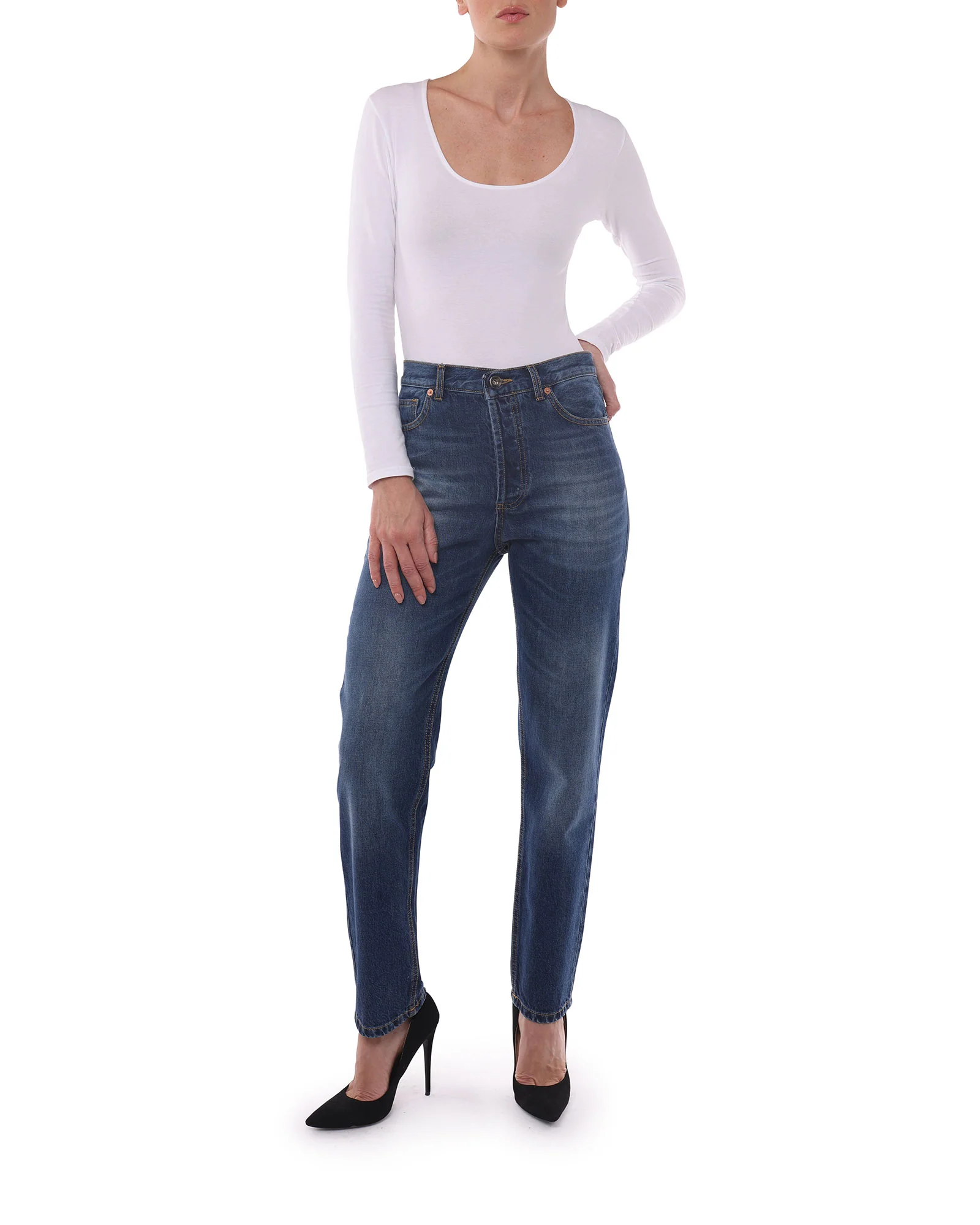 Jeans Donna in Cotone Organico (Taper - Scuro) - immagine 3