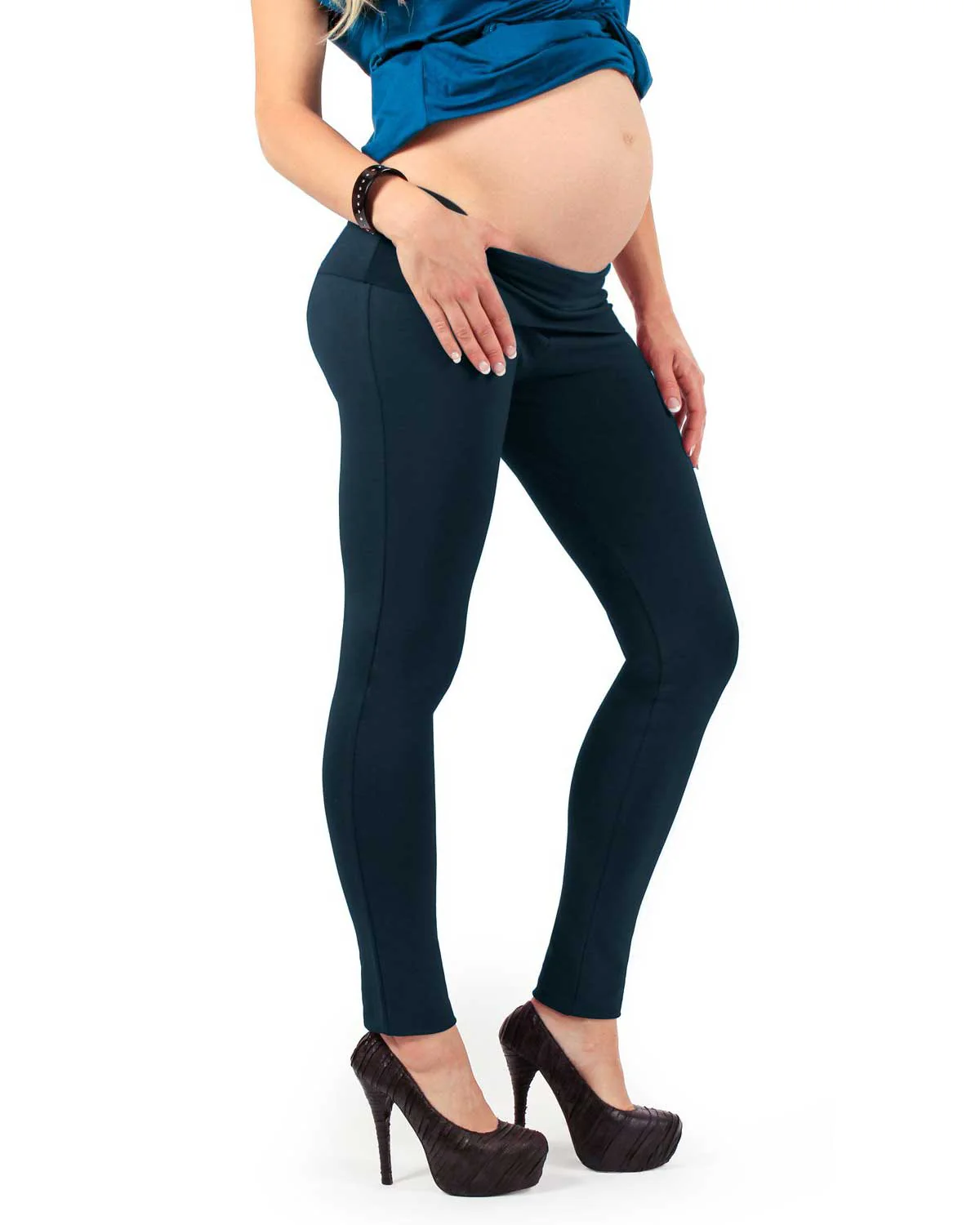 Leggings Premaman Invernali - Blu - immagine 4