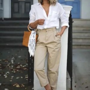 pantaloni beige