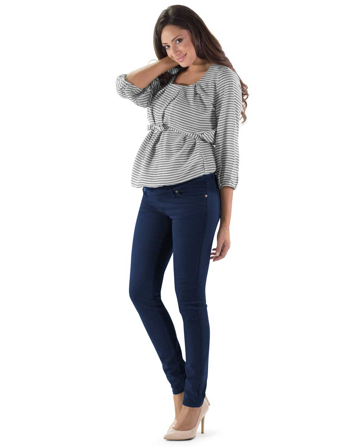 Pantalone Premaman Slim Fit - Blu - immagine 2